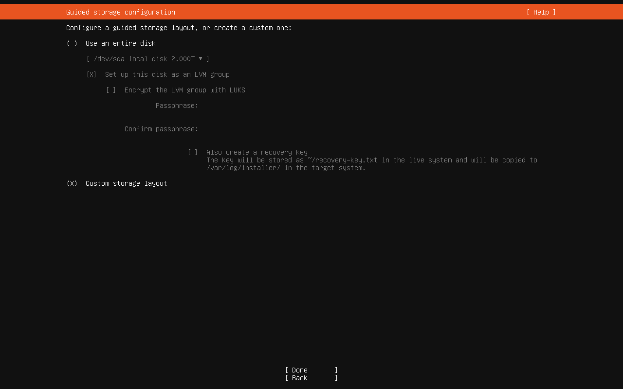 Ubuntu guided storage configuration custom layout