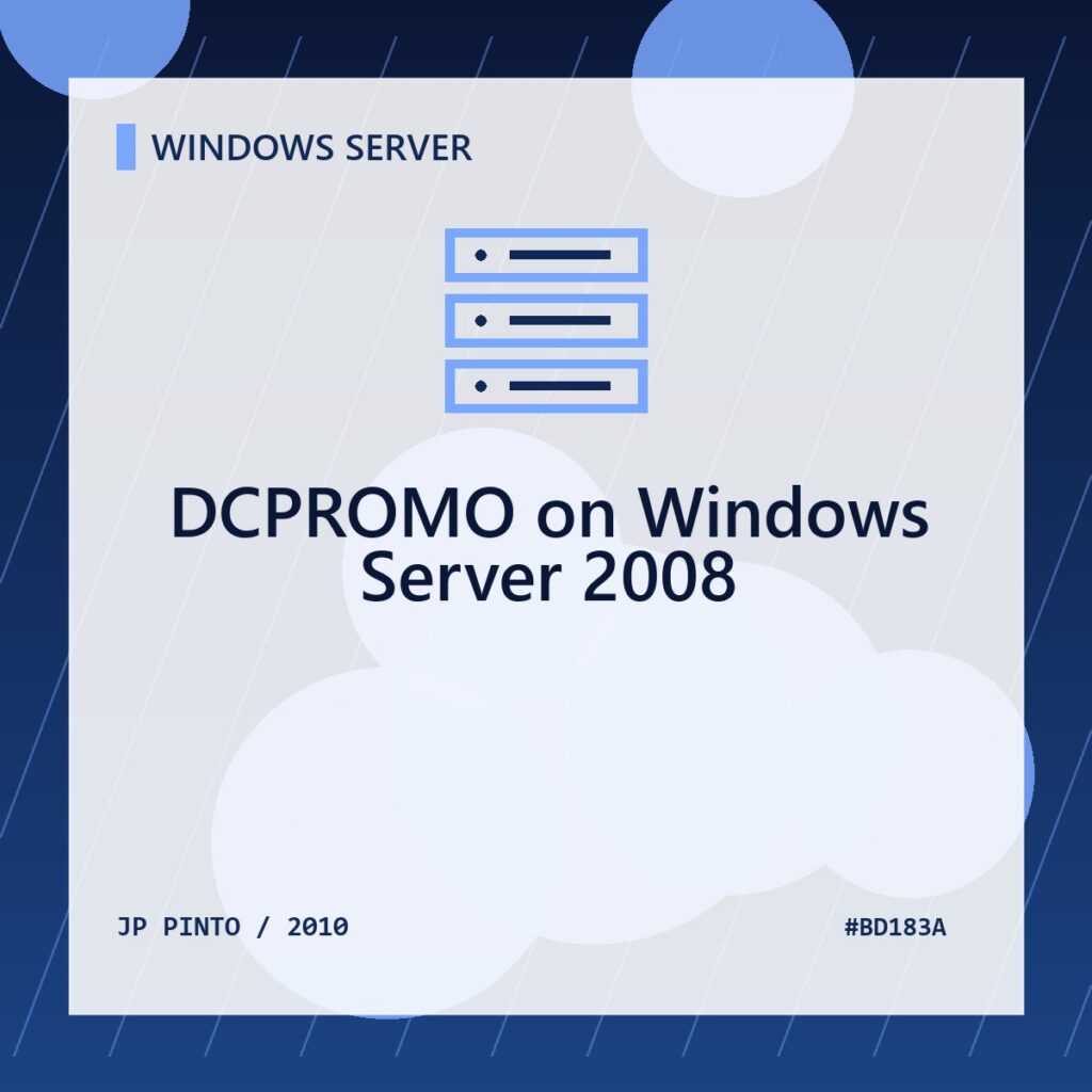 Featured image for DCPROMO on Windows Server 2008