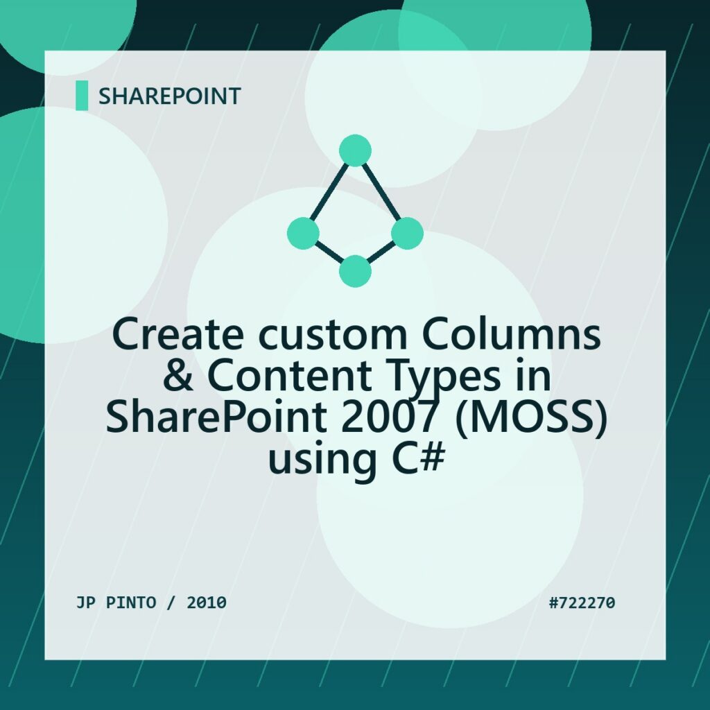 Featured image for Create custom Columns & Content Types in SharePoint 2007 (MOSS) using C#