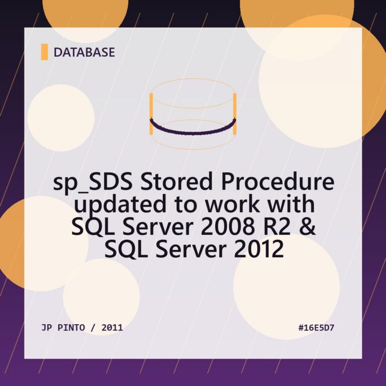 Featured image for sp_SDS Stored Procedure updated to work with SQL Server 2008 R2 & SQL Server 2012