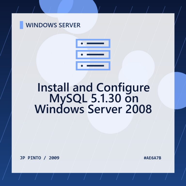 Featured image for Install and Configure MySQL 5.1.30 on Windows Server 2008