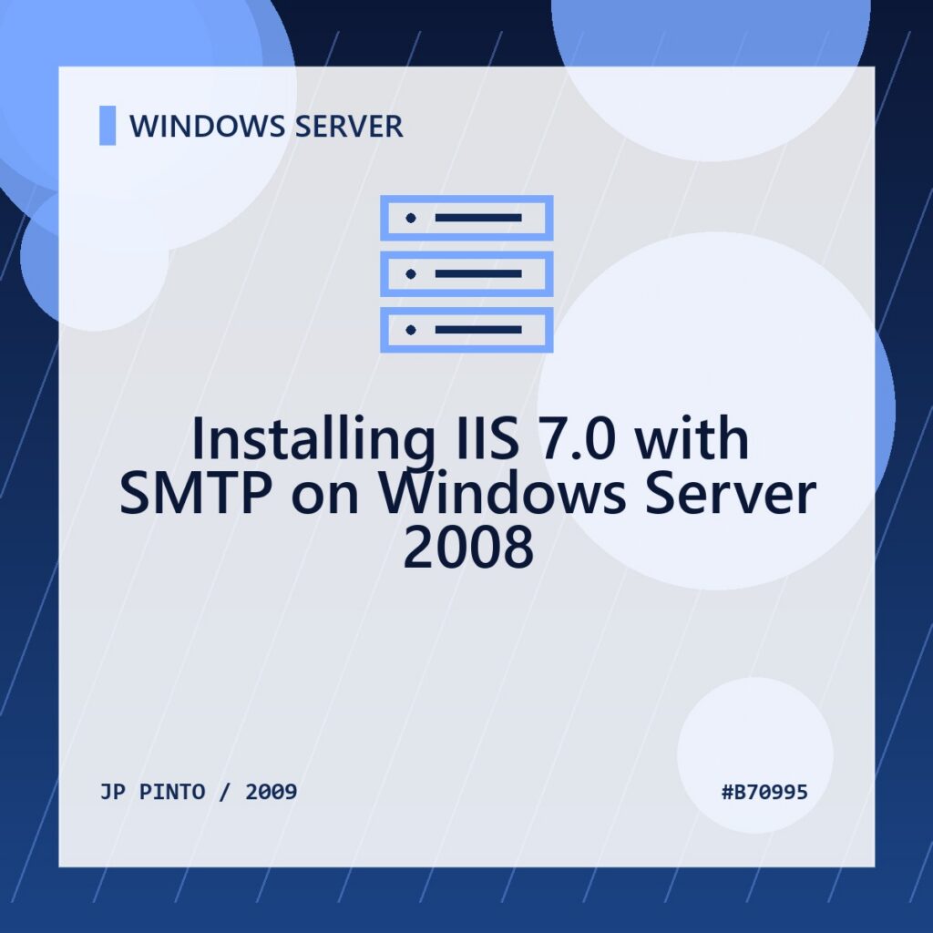 Featured image for Installing IIS 7.0 with SMTP on Windows Server 2008