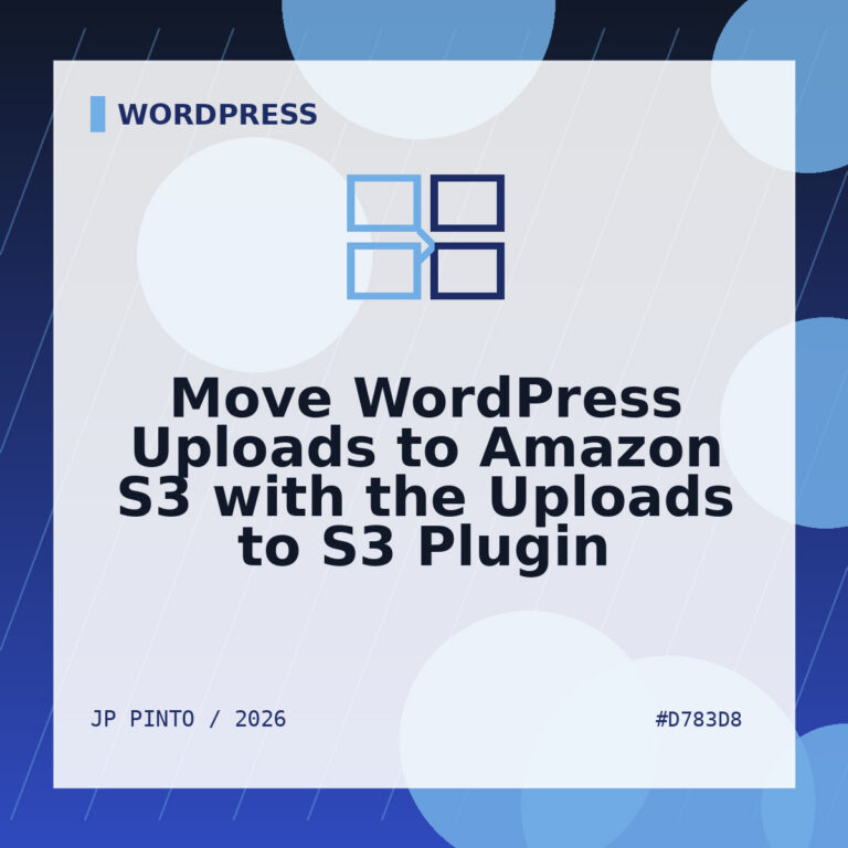 Featured image for Move WordPress Uploads to Amazon S3 with the Uploads to S3 Plugin