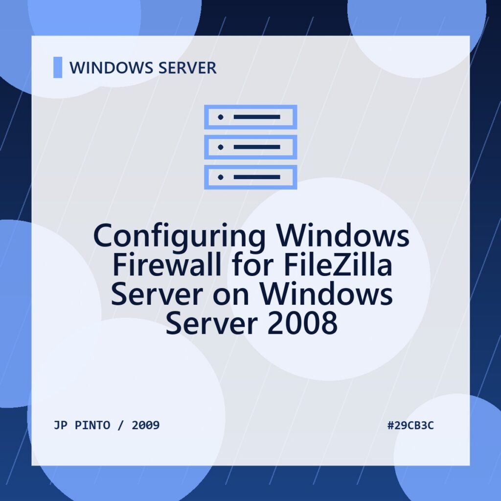 Featured image for Configuring Windows Firewall for FileZilla Server on Windows Server 2008