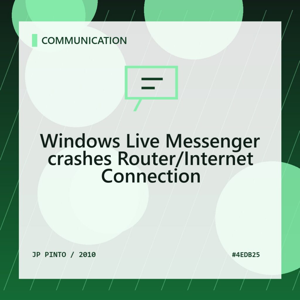 Featured image for Windows Live Messenger crashes Router/Internet Connection
