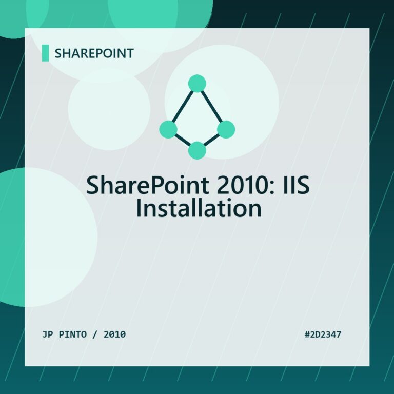 Featured image for SharePoint 2010: IIS Installation